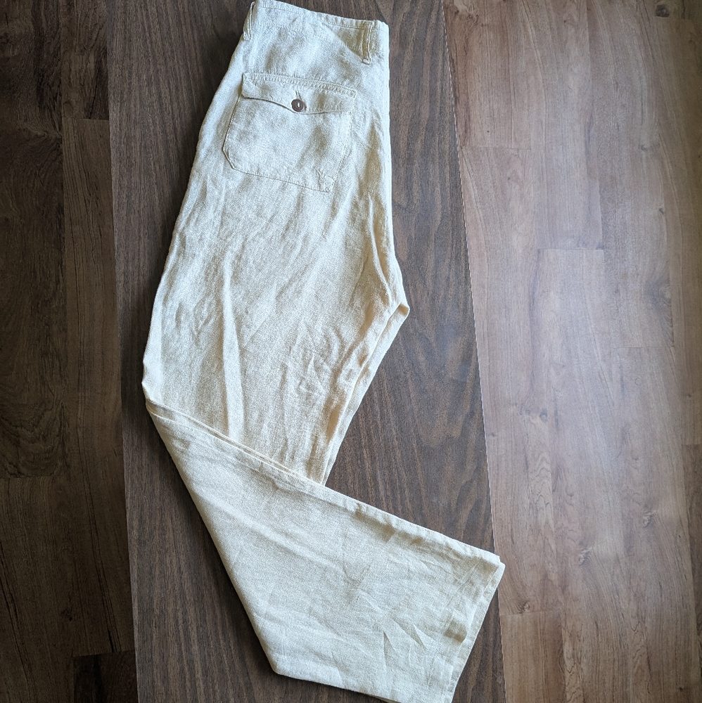 Love Brand & Co Men's Coconut Randall Linen Trouser Pants Size Small Old Money